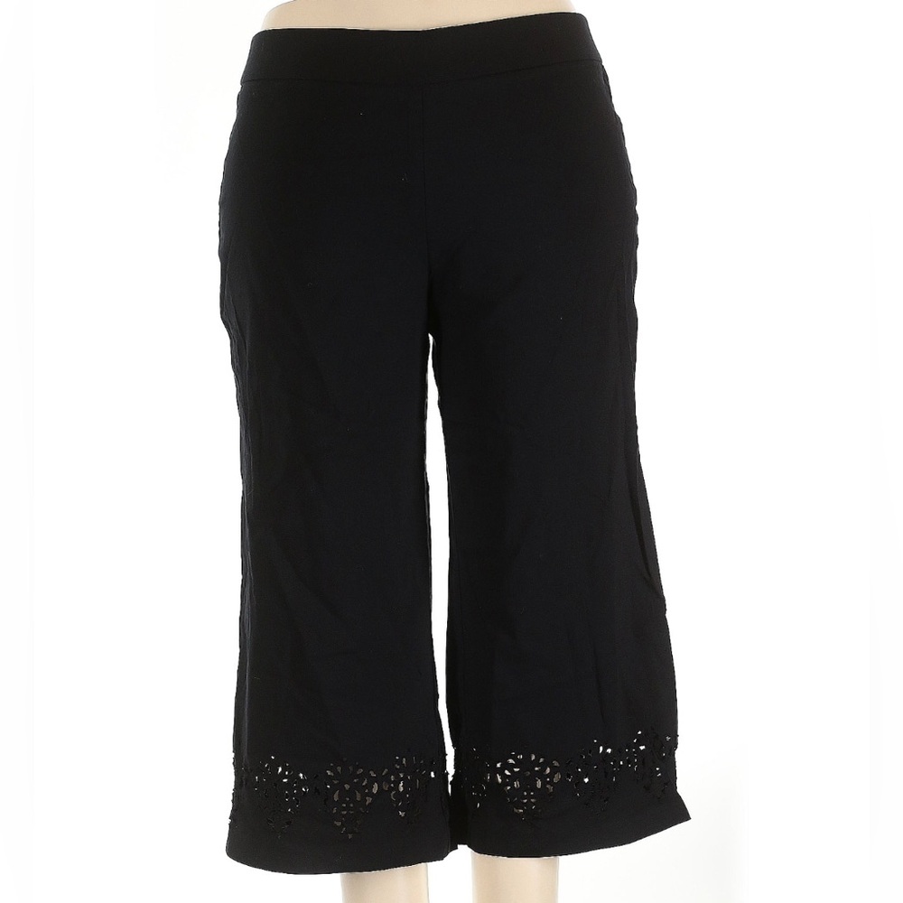 INC International Concepts Black Capris with Cut-Out Hem